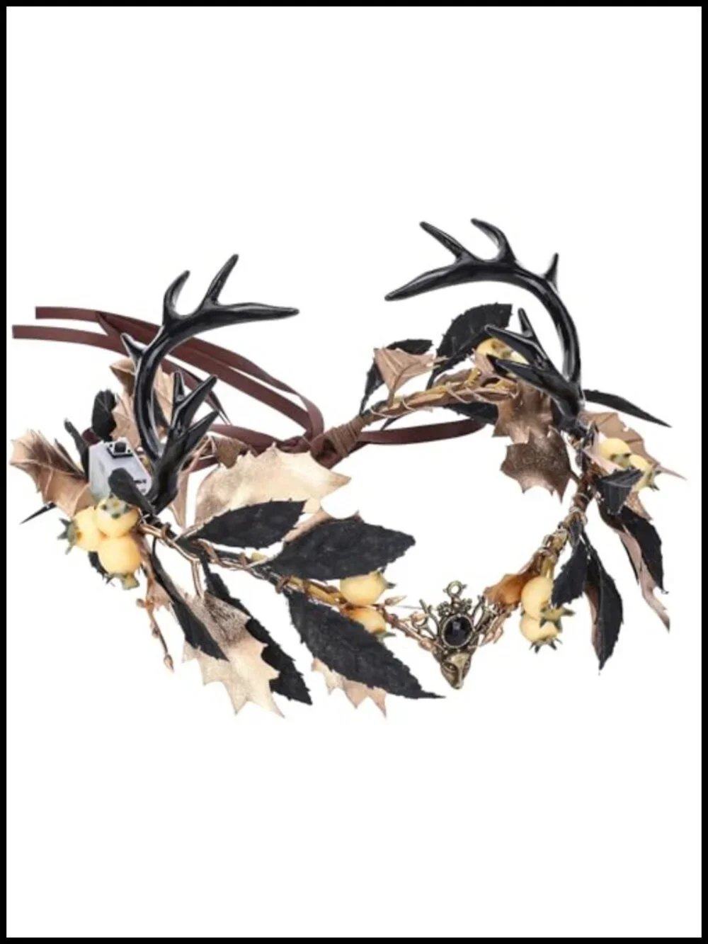 Light Up Antler Crown Dark Elf Flower Circlet Women's Cosplay Renaissance Fairy